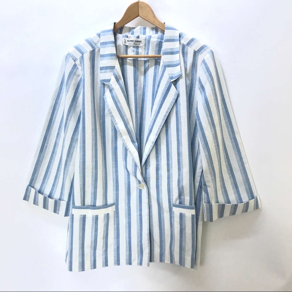 Light vintage striped cotton Alfred Dunner Blazer